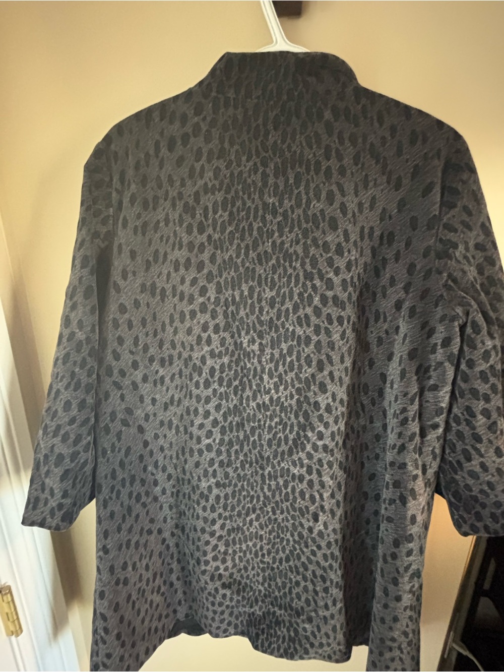 Michael Kors Gray Black Leopard Print Pea Coat Size L - Picture 6 of 8
